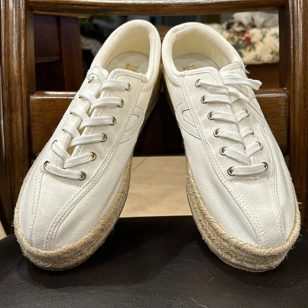 Tretorn Nylight Plus Espatrilles for Women White Size 11 like New Platforms